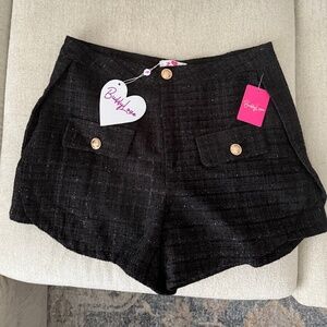 Buddy Love NWT Black Tweed Shorts